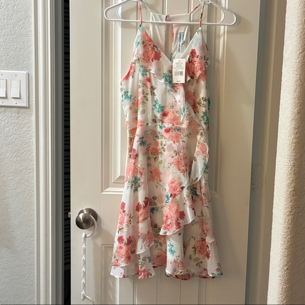 Almost Famous Floral Midi Dress - Pink and Green